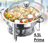 4.5L Stainless Steel Round Chafing Dish with Glass Lid