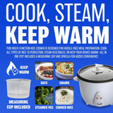 1.8L 700W Rice Cooker White Compact Cooker for Perfect Rice