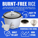 1.8L 700W Rice Cooker White Compact Cooker for Perfect Rice