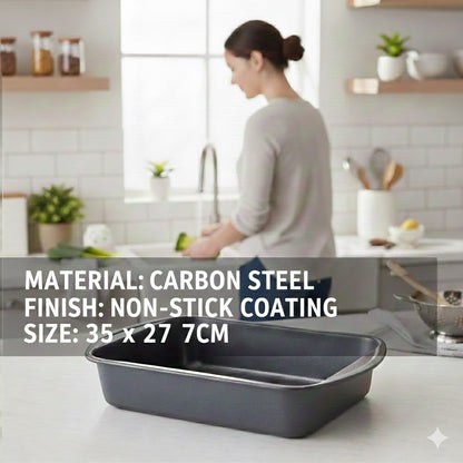Non-Stick Roaster Tray 35 x 27 x 7cm for Oven Baking