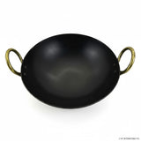 10 Inch Round Bottom Iron Kadahi with Two Handles