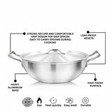 22cm Wok with Lid Single Piece for Stovetop Cooking