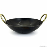 10 Inch Round Bottom Iron Kadahi with Two Handles