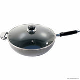30cm Non Stick Wok with Glass Lid and Long Handle