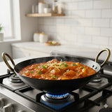 10 Inch Round Bottom Iron Kadahi with Two Handles