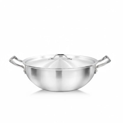 22cm Wok with Lid Single Piece for Stovetop Cooking