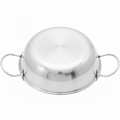 15cm Stainless Steel Balti Dish Kadai for Cooking and Serving