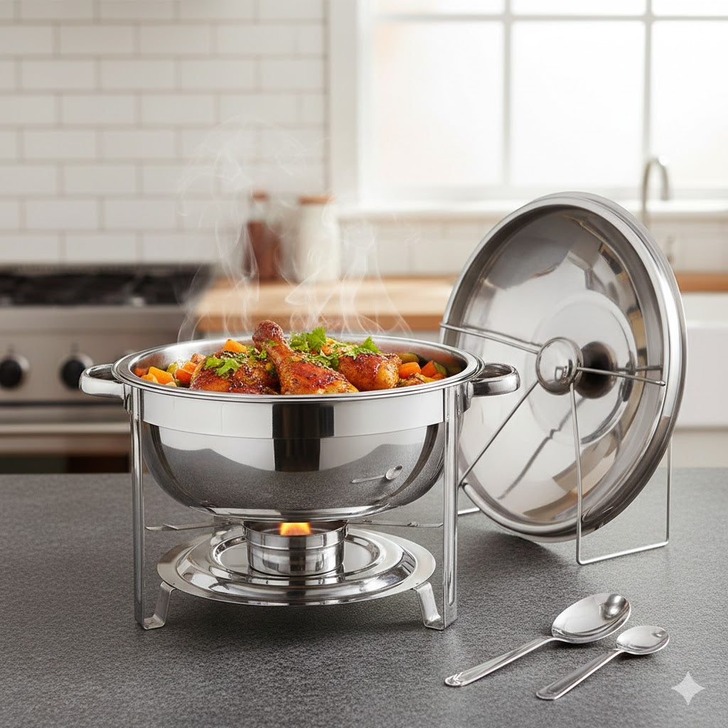 8.5L Round Chafing Dish with Stainless Steel Lid