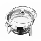 4.5L Stainless Steel Round Chafing Dish with Glass Lid