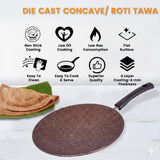 32.5cm Non Stick Tawa Induction Bottom