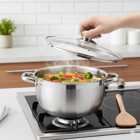 20cm Induction Casserole with Glass Lid for Everyday Cooking