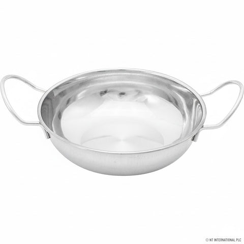 15cm Stainless Steel Balti Dish Kadai for Cooking and Serving
