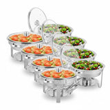 4.5L Stainless Steel Round Chafing Dish with Glass Lid