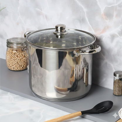 26cm Stockpot with Glass Lid and Induction Base