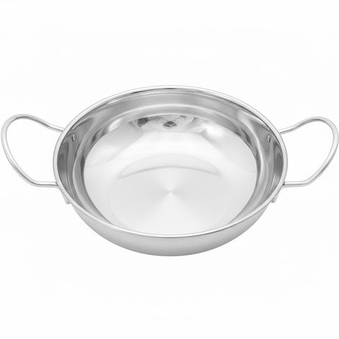 15cm Stainless Steel Balti Dish Kadai for Cooking and Serving