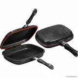 36cm Die Cast Double Grill Black Pan