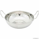 19cm Stainless Steel Balti Dish Kadai – Dual Handles, Polished Finish, Ideal for Cooking & Serving Curries