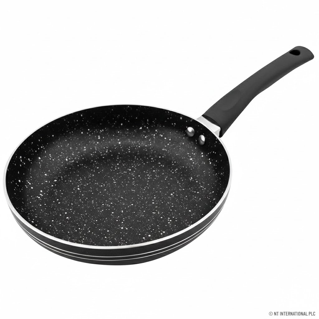 20cm Non-Stick Black Frying Pan with Induction Base – Ergonomic Handle, Easy-Clean Coating, Gas/Electric/Ceramic Compatible