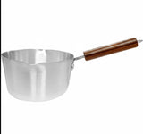 18cm Milk Pan with Wooden Handle Single Piece for Stovetop Cooking
