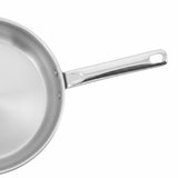 24cm Stainless Steel Fry Pan with Induction Base and Glass Lid