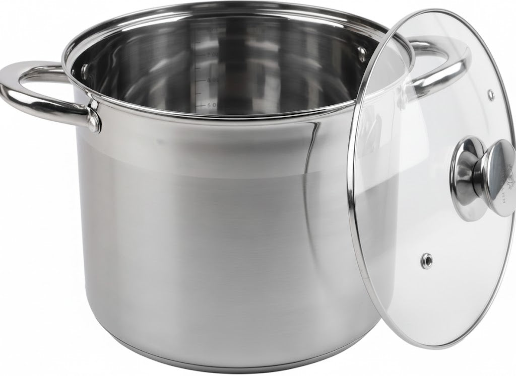 22cm Stockpot with Glass Lid and Induction Base