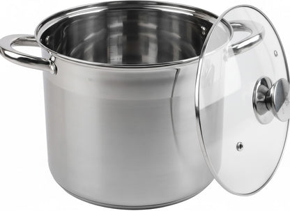 22cm Stockpot with Glass Lid and Induction Base