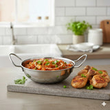 15cm Stainless Steel Balti Dish Kadai for Cooking and Serving