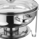 4.5L Stainless Steel Round Chafing Dish with Glass Lid