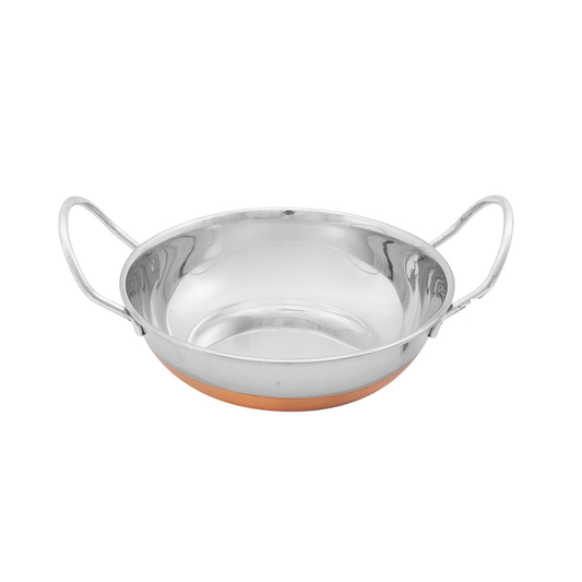 17cm Balti Dish with Copper Base for Even Heat Cooking